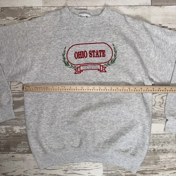 Ohio State Buckeyes Sweatshirt Mens Large Gray Football Student Union Crewneck - Picture 10 of 11